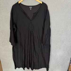Eileen Fisher Dress Womens 2X Minimalist Lagenlook Midi Classic‎ Lagom Career